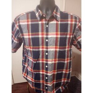 Patagonia Button Up Shirt Mens Size Medium M Plaid Organic Cotton Red Blue